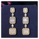 Earrings Classic Princess Cut Cubic Zirconia White Gold Long Dangling Square Drop Earrings for Bridesmaid Party Jewerly Gift Fashion Earrings (Size : Yellow Gold)