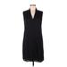 Theory Casual Dress - Mini V-Neck Sleeveless: Black Print Dresses - Women's Size 6