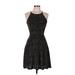 Bar III Casual Dress - Mini Halter Sleeveless: Black Dresses - Women's Size Medium