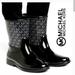 Michael Kors Shoes | Michael Kors Sutter Logo Rubber Rainbootie Rain Boot Black Women's Size 6 | Color: Black/Gray | Size: 6