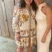 Anthropologie Dresses | Anthropologie Cream Floral Button Up Dress Size Xl | Color: Cream/Gold | Size: Xl