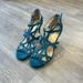Michael Kors Shoes | Michael Kors Greenish Blue Strappy Heels Size 8.5 | Color: Blue/Green | Size: 8.5