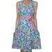 Lilly Pulitzer Dresses | Lilly Pulitzer Clancie Wrap Dress Womens S Blue Neon Pink Green Floral V Neck | Color: Blue/Green/Pink | Size: S