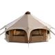 Canvas Bell Tent, Yurt Tent with Stove Jack, Waterproof and Breathable Large Family Tent, Glamping Tent, Detachable Groundsheet for Camping Party, 450x450x280cm