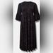 Torrid Dresses | Maxi Burnout Velvet Lace Up Bell Sleeve Dress | Color: Black | Size: Xl