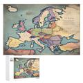 Jigsaw Puzzle Map of Europe 1000 Piece Jigsaw Puzzle for Adults & Kids Woodiness Puzzles Family Fun Puzzle （75×50cm）