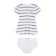 Minikleid TOMMY HILFIGER "BABY STRIPED RIB DRESS S/S" Gr. 68, N-Gr, weiß (white, desert sky) Baby Kleider Ringelkleider