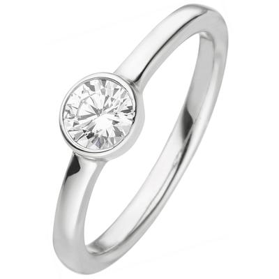 Fingerring JOBO Gr. 62, silber (silber 925, weiß), Fingerringe, Damen, 62, Silber 925 (Sterlingsilber), 925 Silber mit 1 Zirkonia Image