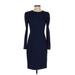 Donna Karan New York Casual Dress - Sheath: Blue Solid Dresses - New - Women's Size 4