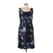 Lafayette 148 New York Casual Dress - Party Scoop Neck Sleeveless: Blue Floral Dresses - Women's Size 10