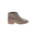 Journee Collection Ankle Boots: Gray Solid Shoes - Women's Size 6 - Open Toe
