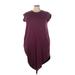 Universal Standard Casual Dress - Shift Crew Neck Short sleeves: Burgundy Print Dresses - New - Women's Size 22 Petite