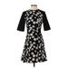 Zara Casual Dress - Fit & Flare: Black Floral Motif Dresses - Women's Size X-Small