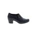 Heels: Slip-on Chunky Heel Classic Black Solid Shoes - Women's Size 7 - Round Toe