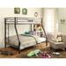 Contemporary Metal Tube Twin over Full Bunk Bed with Guard-Rail