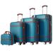 Carry On Luggage Set 4 Piece Trolley Case Hardshell Suitcase w/ TSA Lock Spinner Wheels and Cosmetic Case Spinner Suitcase, Blue