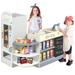 Gymax Kids Wooden Grocery Store Playset w/ Realistic Checkout Counter