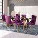 Contemporary Velvet PU Tufted Upholstered Dining Chair Set of 2