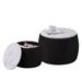 Nesting Round Storage Set Of 2 Coffee Table Footstool With Storage Removable Top Round Accent Side Table