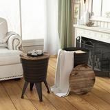 End Table Set Of 2 With Hidden Storage Compartment Round Accent Side Table Coffee Table For Farmhouse Living Room