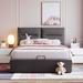 Upholstered Platform bed with a Hydraulic Storage System, Full size