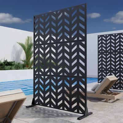 Outdoor Privacy Screen Metal Privacy Screen Panel Free Standing - 72*47