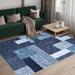 Rectangle 9' x 12' Living Room Area Rug - Rectangle 9' x 12' Area Rug - Wrought Studio™ Stain Resistant Patchwork Geometric Modern Rug Plaid Rug for Living Room Blue | Wayfair