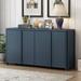 Red Barrel Studio® Ahriyah 60" Storage Cabinet Sideboard w/ 4 Doors, Adjustable Shelves in Blue | 32 H x 60 W x 16 D in | Wayfair