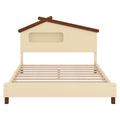 Gracie Oaks Full Size Wooden Platform Bed w/ House-Shaped Headboard & Night Lights | Wayfair 6023D00E4A154806962109704CCE2CC7