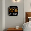 LED Wall Clock With Remote Control Temperature Calendar Wall Clock For Living Room Bedroom Plastic