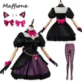 Game OW DVA Hana Song Cosplay Women Costume Black Cat Officer Dress Girls Sweet Skirts Full Set