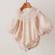 Korea Ruffled Collar One-Piece Romper Baby Girl Princess Sleeve Newborn Year-Old Dress