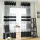 Rideau transparent à rayures noires et blanches minimaliste moderne rideaux de fenêtre salon