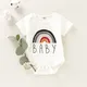 0-18 Months Baby Romper Newborn Baby Boy Clothes Short Sleeves White Print Bodysuit Infant Baby Boy