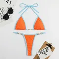 Maillot de bain sexy string micro mini bikini ensemble deux pièces haut audithong bikini