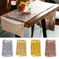 30x180cm Rose Gold Sequin Table Runners Modern Style Shiny Embroider Sequin Long Table Cloth For