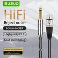 RUZUO HIFI Microphone Cable XLR 3-Pin to Jack 6.5mm Aux Cable 6.5 mm to XLR Female Plug For Speaker