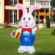1.8M\6Ft Paintbrush Rabbit Easter Inflatable Toys Luminous with LED Lights Inflatable Model Easter