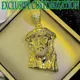 Exclusive custom hip-hop gold necklace with diamond character avatar pendant 18K gold plated