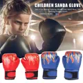 Gants de boxe pour enfants entraînement professionnel gants de boxe Sanda filet de flamme PU