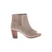 TOMS Ankle Boots: Tan Print Shoes - Women's Size 8 - Peep Toe