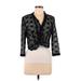 R&M Richards Jacket: Short Black Print Jackets & Outerwear - Women's Size Medium