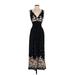 Jon & Anna Casual Dress - A-Line V Neck Sleeveless: Black Dresses - Women's Size Small