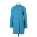 Banana Republic Factory Store Trenchcoat: Mid-Length Blue Print Jackets & Outerwear - Women's Size Small