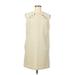 Milly Casual Dress - Shift Crew Neck Sleeveless: Ivory Solid Dresses - Women's Size 6