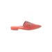 Birdie Mule/Clog: Slip-on Stacked Heel Casual Red Print Shoes - Women's Size 8 1/2 - Pointed Toe