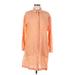 Jones New York Casual Dress - Shirtdress: Orange Dresses - Women's Size Medium