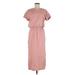 Old Navy Casual Dress - Midi High Neck Short sleeves: Pink Print Dresses - Women's Size Medium Tall