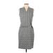 Ann Taylor Casual Dress - Sheath V Neck Sleeveless: Gray Dresses - Women's Size 6 Petite