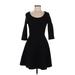 Old Navy Casual Dress - Mini Scoop Neck 3/4 sleeves: Black Print Dresses - Women's Size Medium